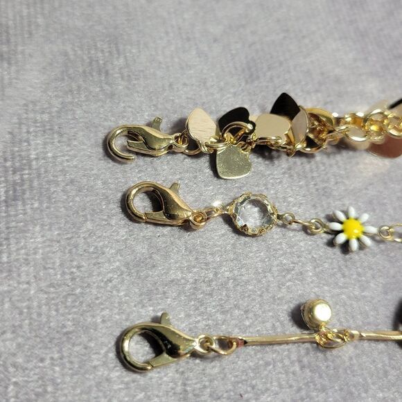 Austrian Crystal Charm Anklet set of 3 - Picture 13 of 16